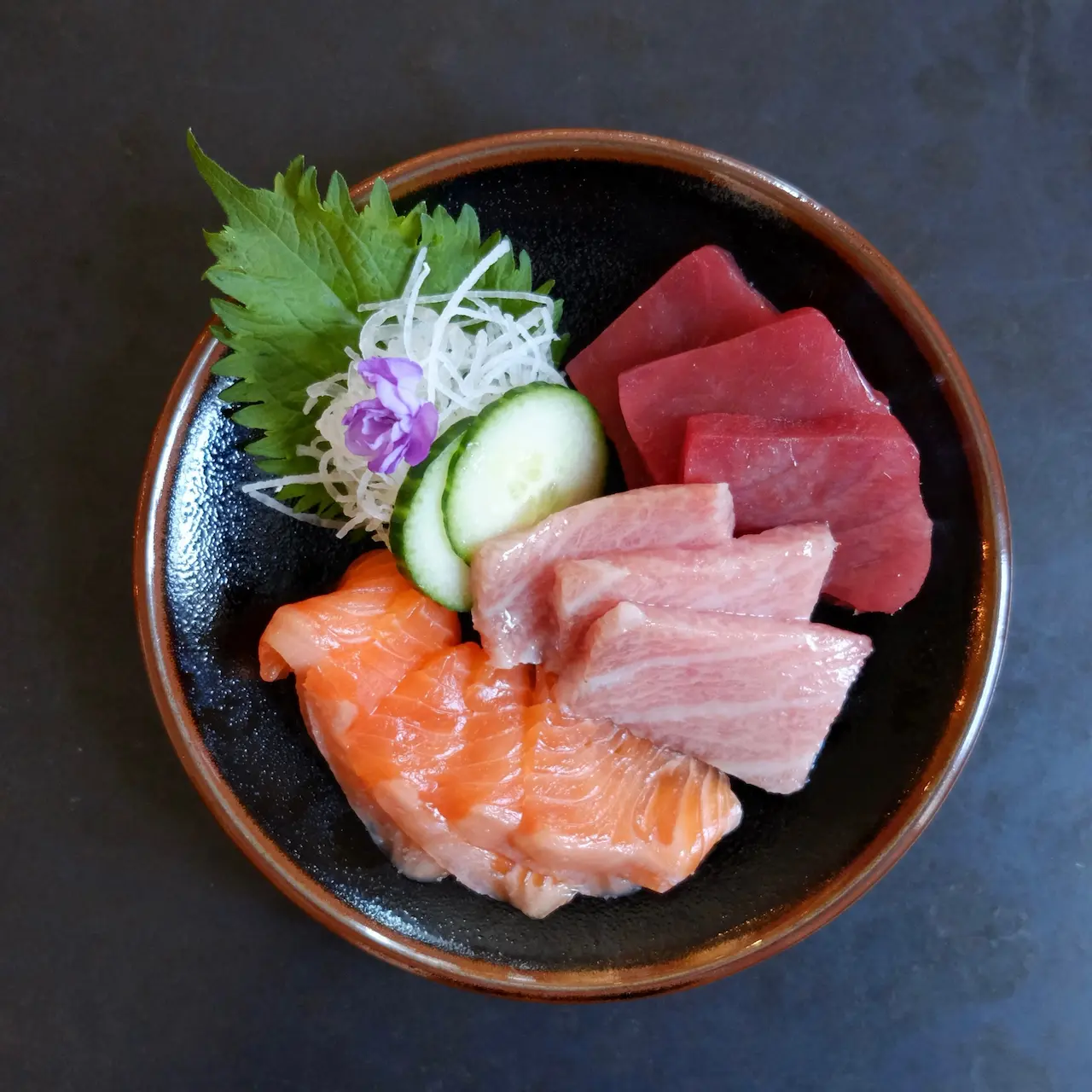 Sashimi assortment &mdash; Bluefin Tuna, Salmon and Uni from Japan